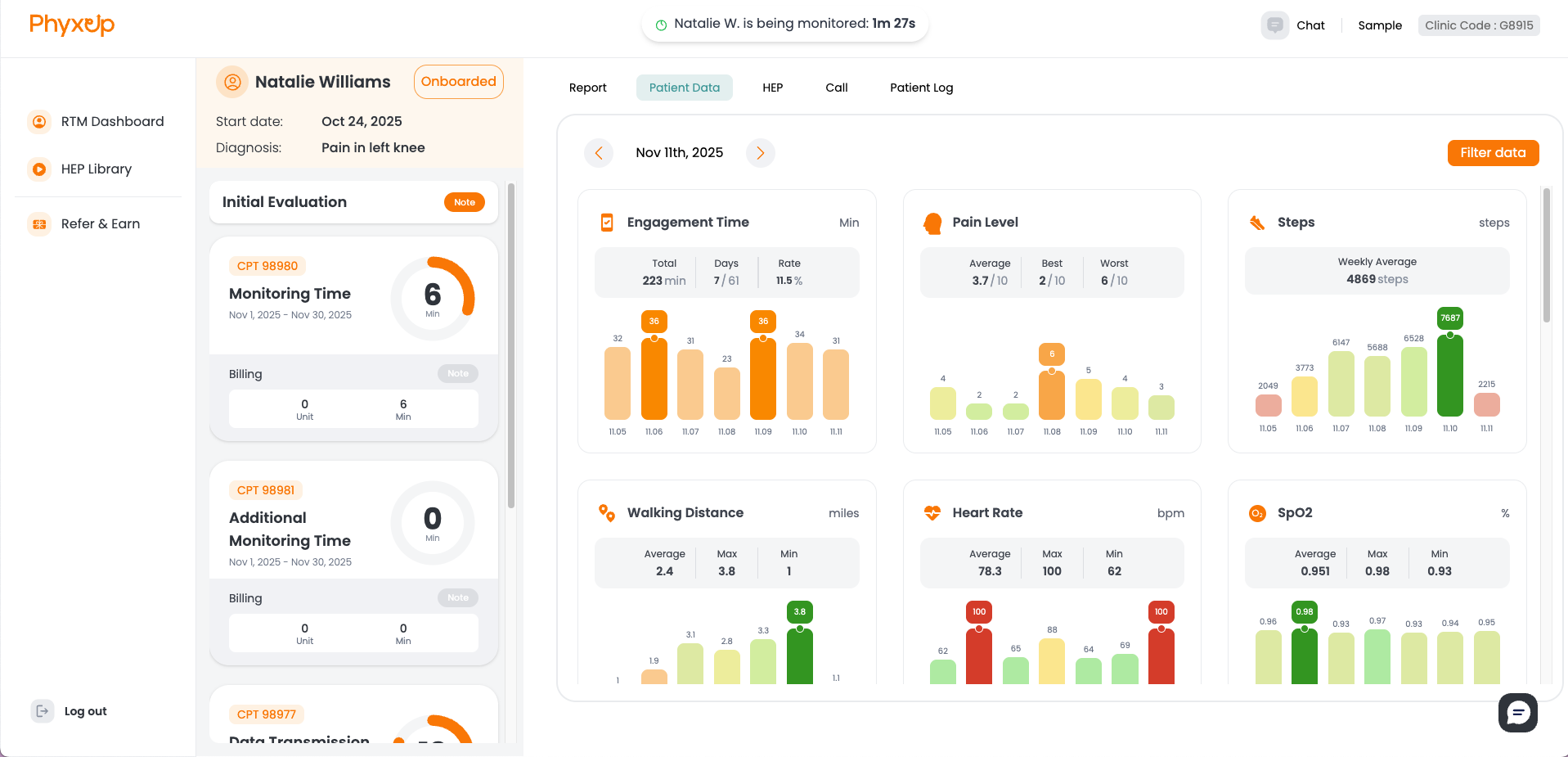 patient dashboard screenshot