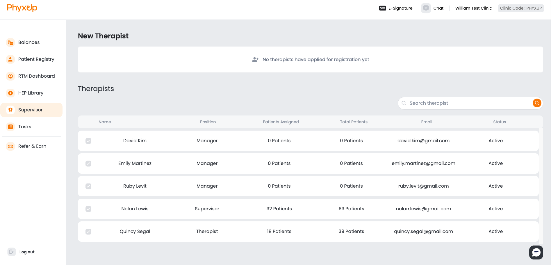 patient dashboard screenshot
